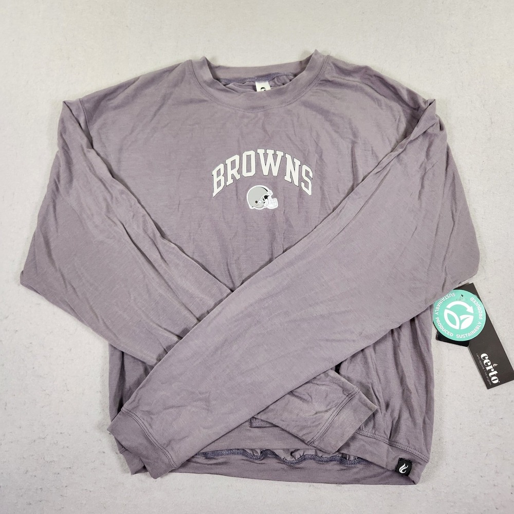 NFL Certo Cleveland Browns Women's Long Sleeve Shirt Size Small Dark Haze NWT